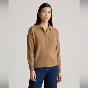 Quince Cashmere Polo Sweater